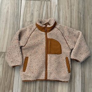 Zara Kids Tan and Brown Sherpa Jacket